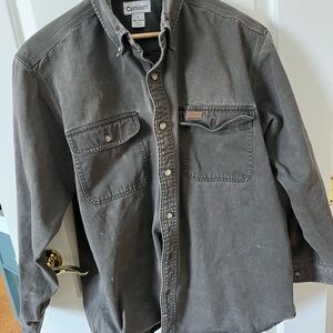 Vintage Carhartt Rugged Wear Button-Up Shirt - Olive Green L